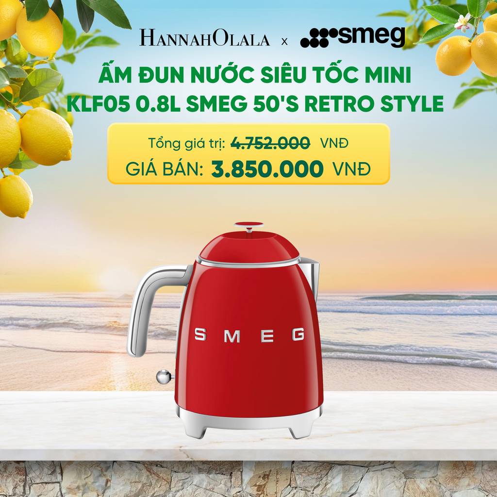 ẤM ĐUN NƯỚC SIÊU TỐC MINI KLF05 0.8L SMEG 50'S RETRO STYLE - A2134 