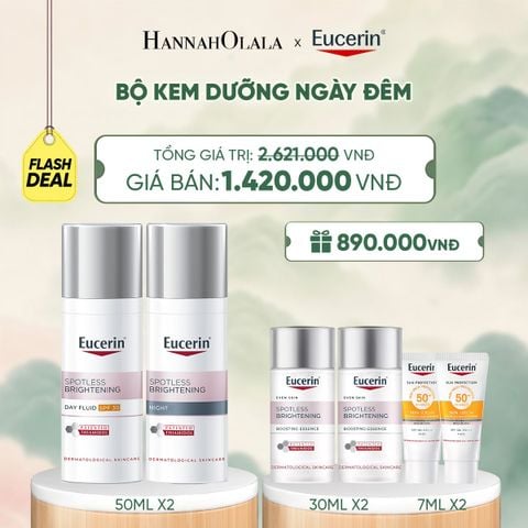  FD BỘ ĐÔI KEM DƯỠNG NGÀY GIẢM THÂM NÁM & SÁNG DA EUCERIN SPOTLESS BRIGHTENING SPF30 50ML & KEM DƯỠNG ĐÊM GIẢM THÂM NÁM & SÁNG DA EUCERIN SPOTLESS BRIGHTENING 50ML - A023 