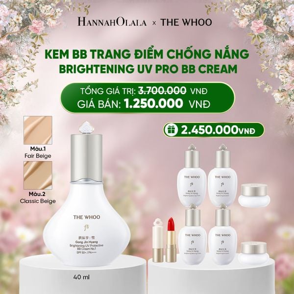  DEAL 16BK: PHIÊN BẢN 2025 - KEM BB TRANG ĐIỂM CHỐNG NẮNG WHOO SEOL BRIGHT UV PRO BB CREAM 40ML 