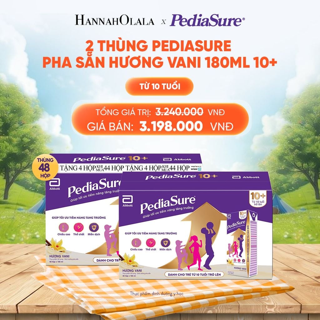  2 THÙNG PEDIASURE PHA SẴN HƯƠNG VANI 180ML 10+ DEAL 14: 