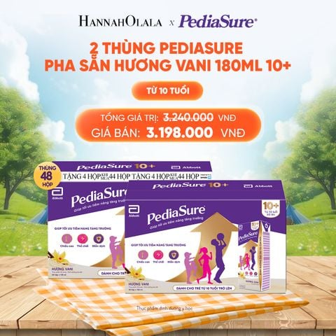  2 THÙNG PEDIASURE PHA SẴN HƯƠNG VANI 180ML 10+ DEAL 14: 
