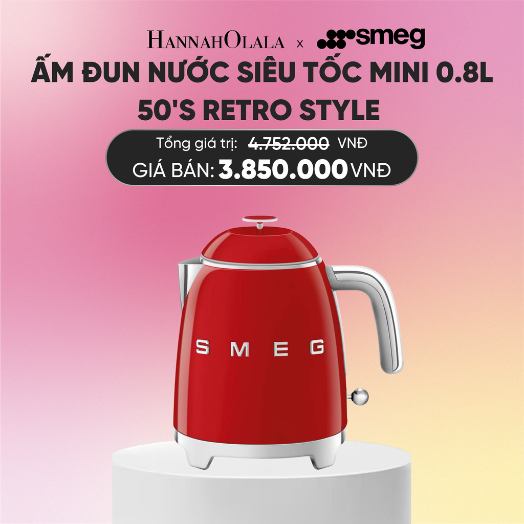  ẤM ĐUN NƯỚC SIÊU TỐC MINI KLF05 0.8L SMEG 50'S RETRO STYLE 