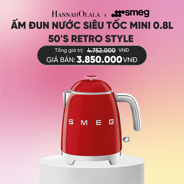  ẤM ĐUN NƯỚC SIÊU TỐC MINI KLF05 0.8L SMEG 50'S RETRO STYLE 