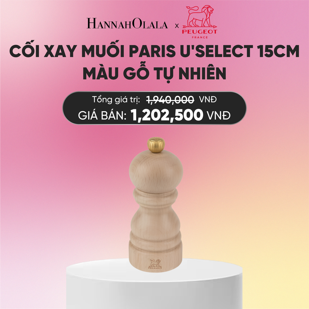 CỐI XAY MUỐI PARIS U'SELECT 15CM MÀU GỖ TỰ NHIÊN 