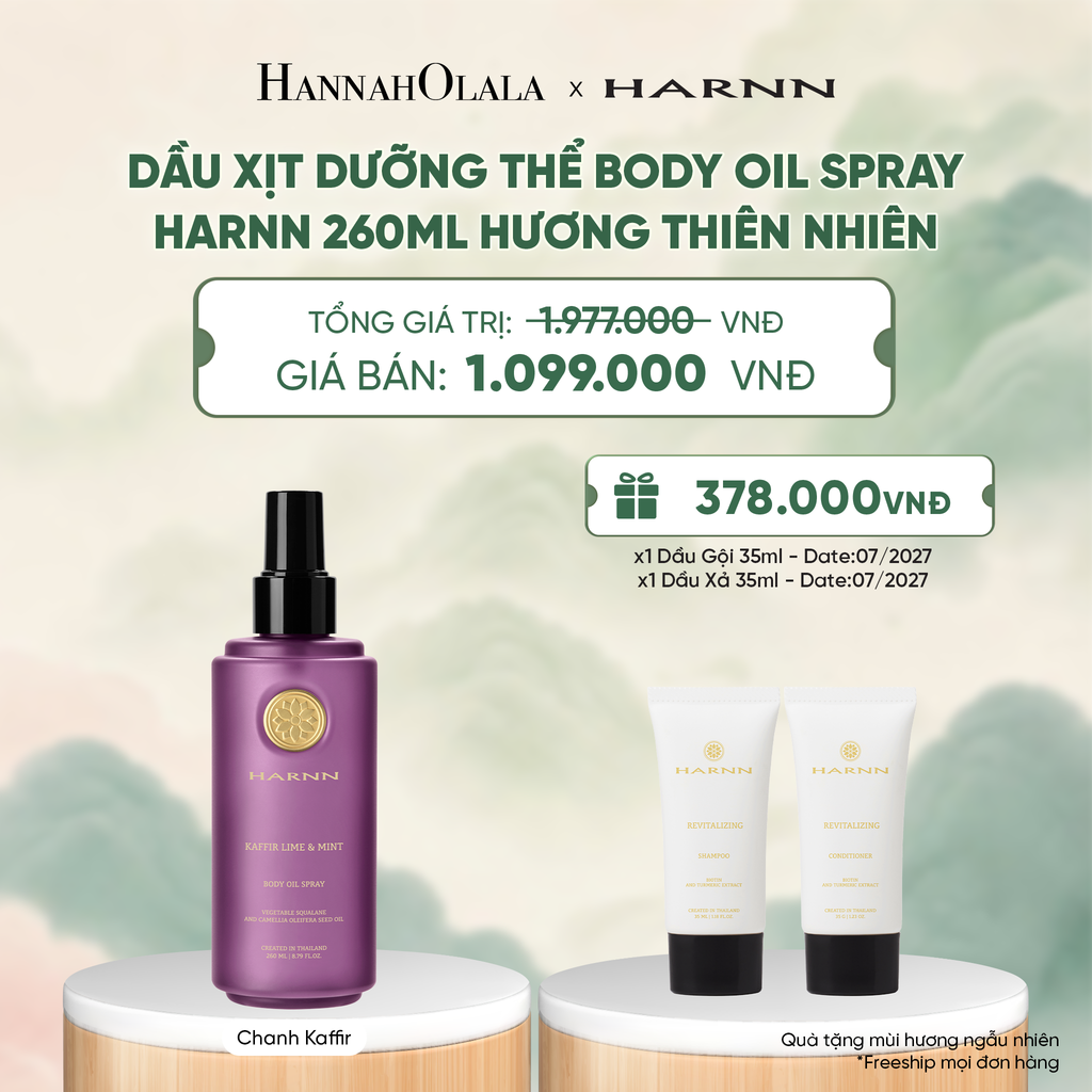  DẦU XỊT DƯỠNG THỂ BODY OIL SPRAY HARNN 260ML HƯƠNG THIÊN NHIÊN - GIÚP DƯỠNG ẨM CHUYÊN SÂU CHO CƠ THỂ - A4066 