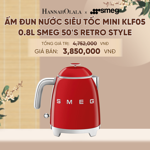  ẤM ĐUN NƯỚC SIÊU TỐC MINI KLF05 0.8L SMEG 50'S RETRO STYLE - A2280 