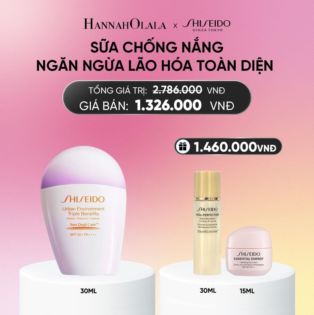  SỮA CHỐNG NẮNG DƯỠNG DA SHISEIDO GSC URBAN ENVIRONMENT TRIPLE BEAUTY SUNCARE EMULSION SPF50+ PA++++ 30ML - DEAL 6 