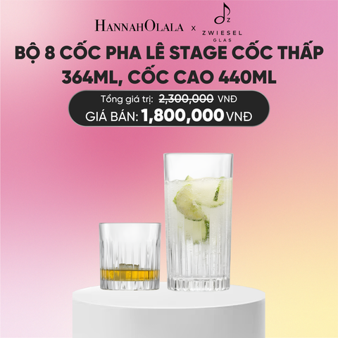  BỘ 8 CỐC PHA LÊ ZWIESEL STAGE 121882 CỐC THẤP 364ML, CỐC CAO 440ML 