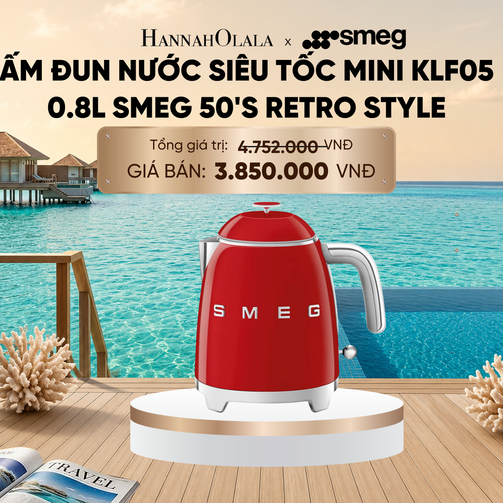  ẤM ĐUN NƯỚC SIÊU TỐC MINI KLF05 0.8L SMEG 50'S RETRO STYLE_ D1078 