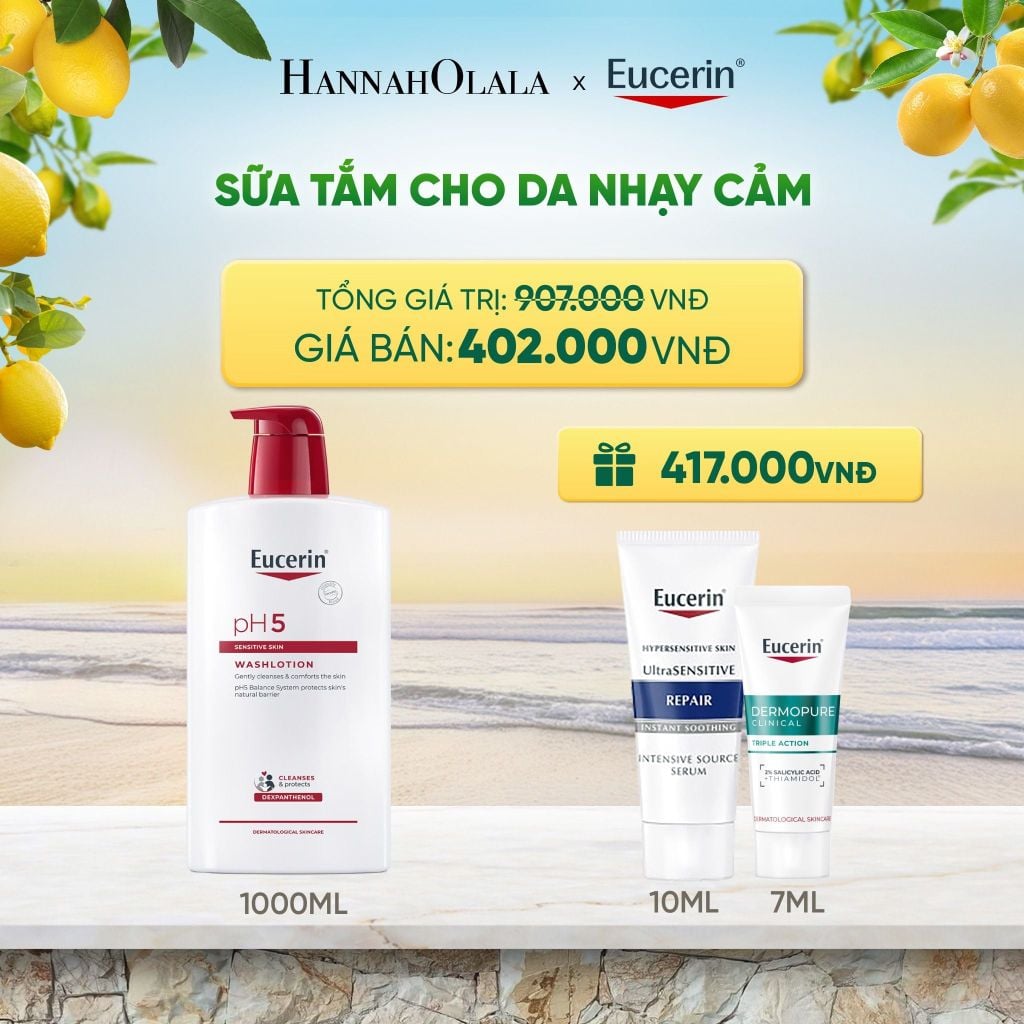  SỮA TẮM CHO DA NHẠY CẢM EUCERIN PH5 SENSITIVE SKIN WASHLOTION 1000ML DEAL 14: 