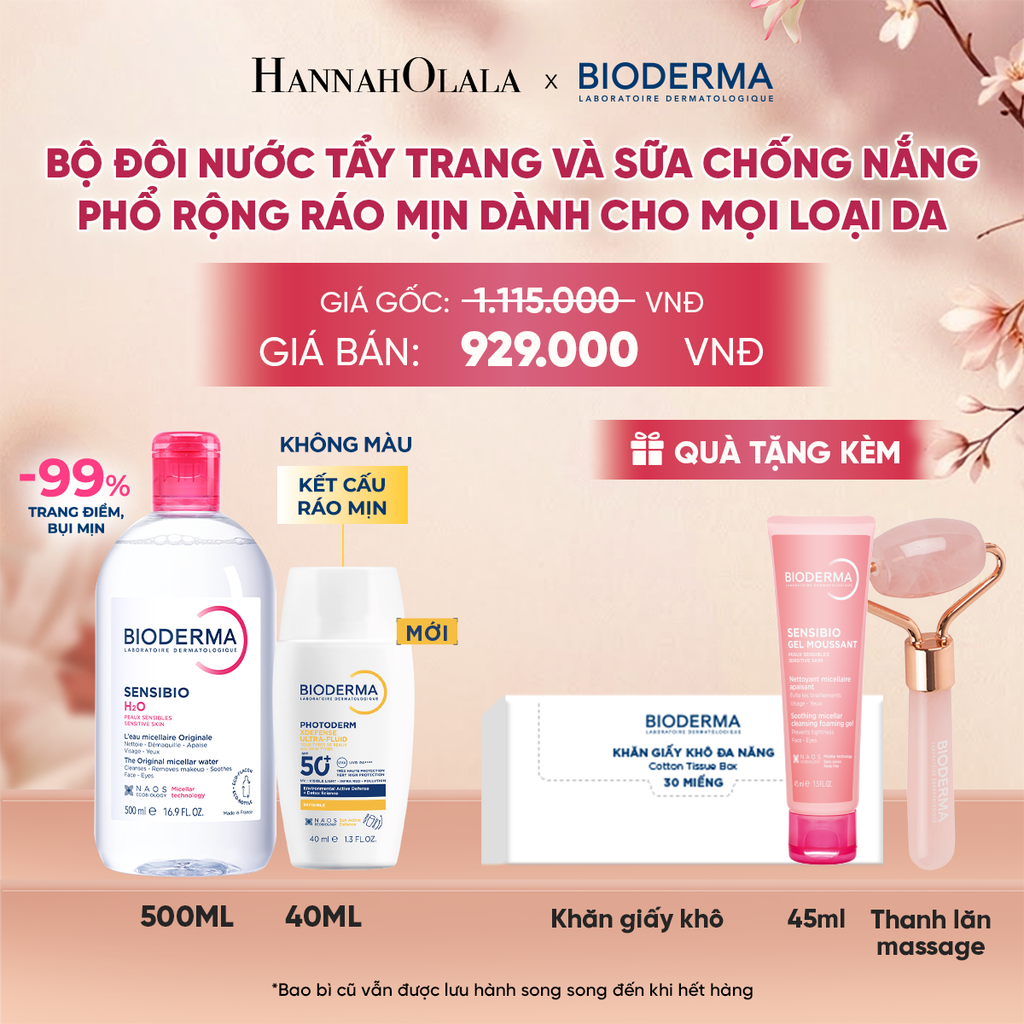  BỘ ĐÔI NƯỚC TẨY TRANG VÀ SỮA CHỐNG NẮNG PHỔ RỘNG RÁO MỊN CHO MỌI LOẠI DA (CHỌN MÀU) - A1875 