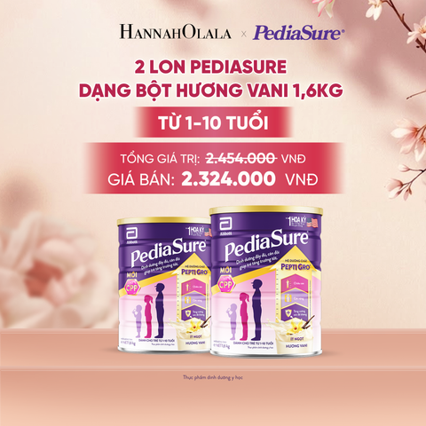  2 LON PEDIASURE DẠNG BỘT HƯƠNG VANI 1.6KG (DÙNG CHO BÉ 1-10 TUỔI) DEAL 14: - A1898 