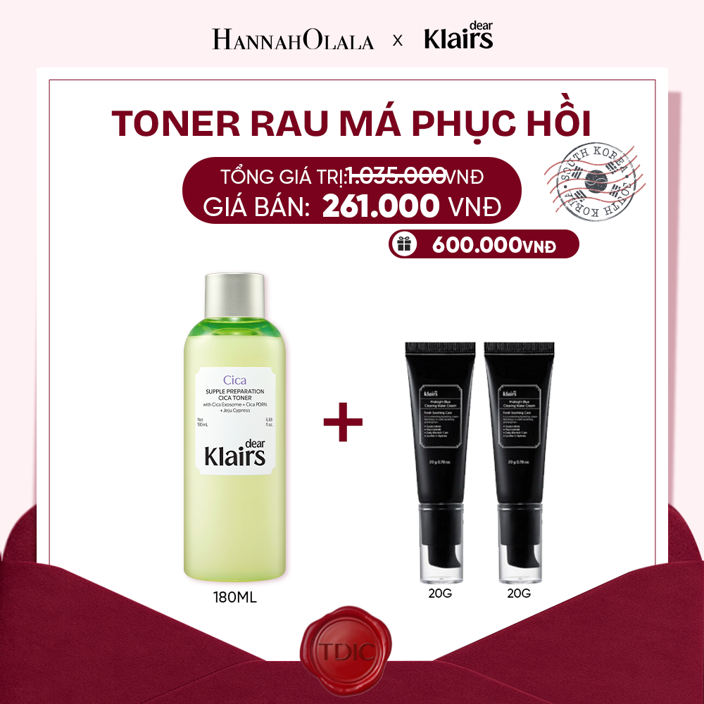  DEAR KLAIRS NƯỚC HOA HỒNG SUPPLE PREPARATION CICA TONER 180ML (IP04)_M74 