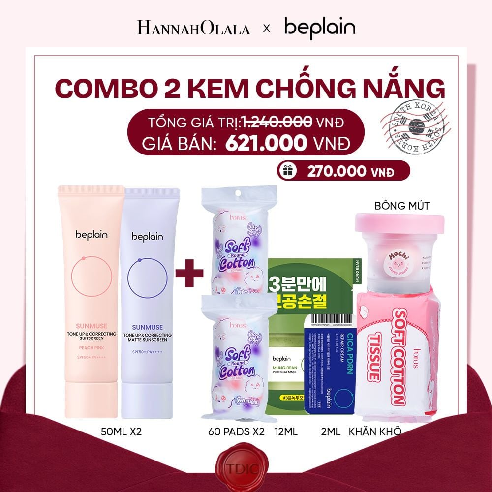  COMBO 2 KCN: BEPLAIN KEM CHỐNG NẮNG SUNMUSE SUNSCREEN 50ML BẤT KỲ_M29 