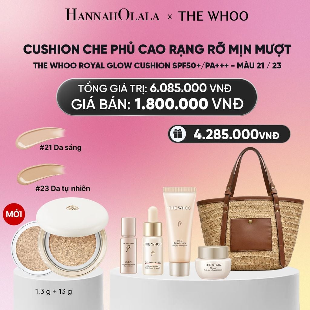  CUSHION CHE PHỦ CAO RẠNG RỠ MỊN MƯỢT THE WHOO ROYAL COMPLEXION GLOW SPF50+/PA+++_A177 