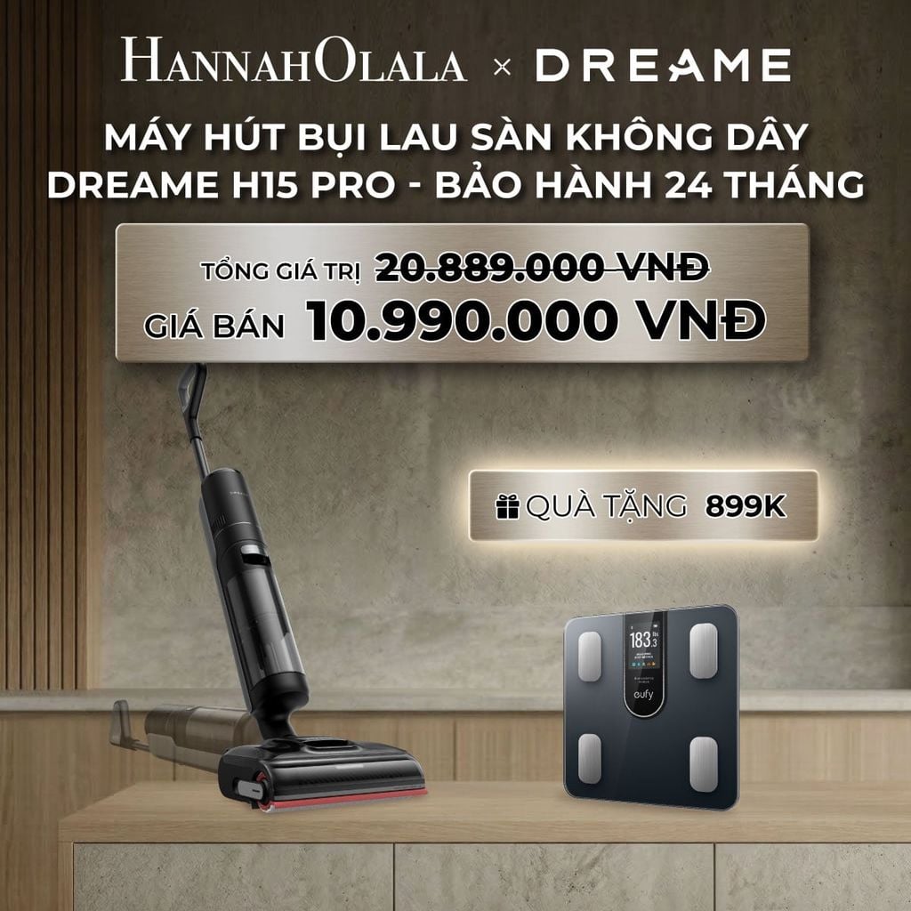  DEAL 11: DREAME H15 PRO MÁY HÚT BỤI LAU SÀN KHÔNG DÂY GIẶT NÓNG BH 24 THÁNG 