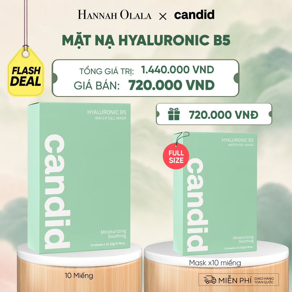  FLASHDEAL 15: HỘP 10 MIẾNG MẶT NẠ CẤP ẨM B5 - A1608 