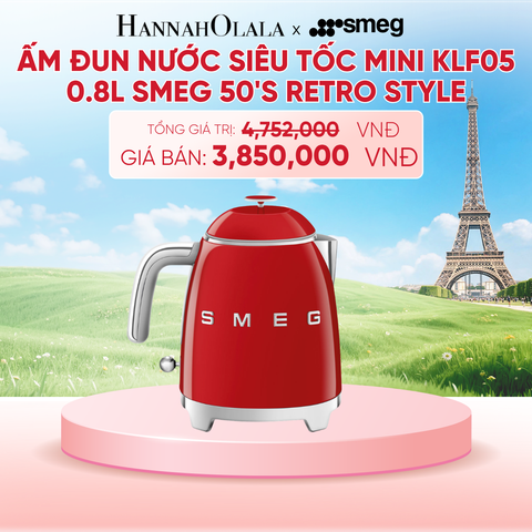  ẤM ĐUN NƯỚC SIÊU TỐC MINI KLF05 0.8L SMEG 50'S RETRO STYLE - B163 