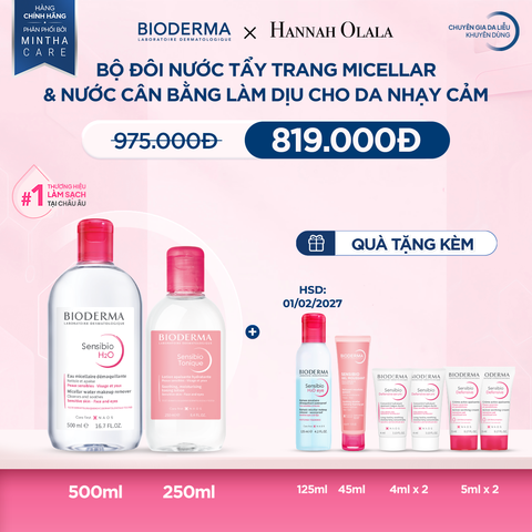  M9_DEAL 3: BỘ ĐÔI NƯỚC TẨY TRANG MICELLAR LÀM SẠCH DỊU NHẸ VÀ NƯỚC CÂN BẰNG LÀM DỊU CHO DA NHẠY CẢM 