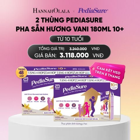  2 THÙNG PEDIASURE PHA SẴN HƯƠNG VANI 180ML 10+ DEAL 4: _A752 