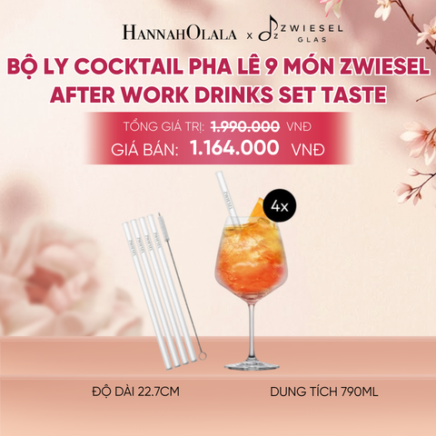  BỘ LY COCKTAIL PHA LÊ 9 MÓN ZWIESEL AFTER WORK DRINKS SET TASTE 130014 22.7CM 790ML - A835 