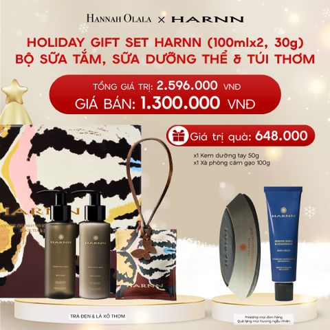  A1108_DEAL 14: HOLIDAY SET HARNN SOULFUL EXPLORER - BỘ 3 SẢN PHẨM SỮA TẮM, SỮA DƯỠNG THỂ & TÚI THƠM (100ml*x2, 30g) 