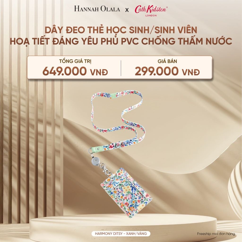  DEAL 14: DÂY ĐEO CATH KIDSTON - ĐEO THẺ HỌC SINH/SINH VIÊN HOẠ TIẾT ĐÁNG YÊU PHỦ PVC CHỐNG THẤM NƯỚC 