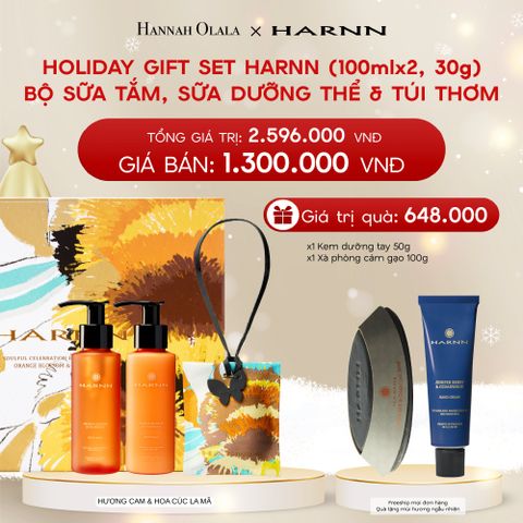  A1108_DEAL 14: HOLIDAY SET HARNN SOULFUL EXPLORER - BỘ 3 SẢN PHẨM SỮA TẮM, SỮA DƯỠNG THỂ & TÚI THƠM (100ml*x2, 30g) 