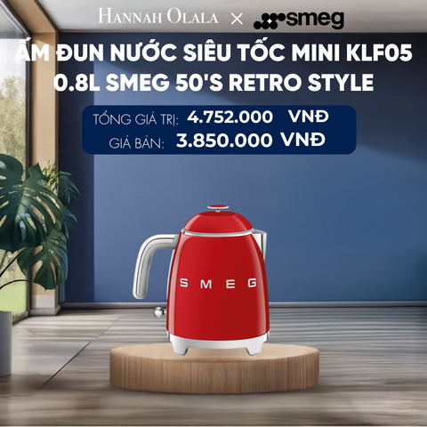 ẤM ĐUN NƯỚC SIÊU TỐC MINI KLF05 0.8L SMEG 50'S RETRO STYLE 