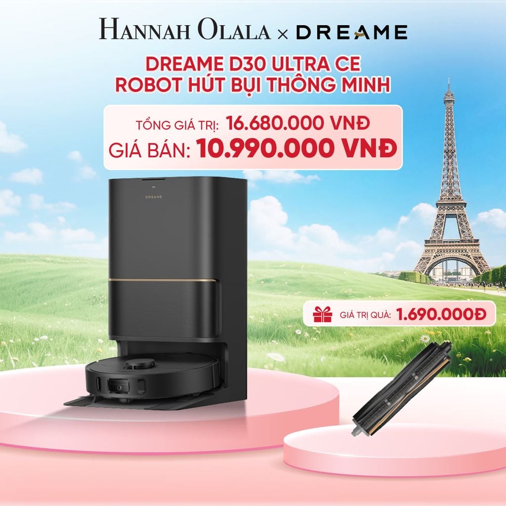  DREAME D30 ULTRA CE ROBOT HÚT BỤI THÔNG MINH - LỰC HÚT 25.000PA - SẤY KHÔ GIẺ LAU KHÍ NÓNG - BH 24 THÁNG - B3 