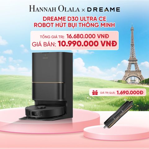  DREAME D30 ULTRA CE ROBOT HÚT BỤI THÔNG MINH - LỰC HÚT 25.000PA - SẤY KHÔ GIẺ LAU KHÍ NÓNG - BH 24 THÁNG - B3 