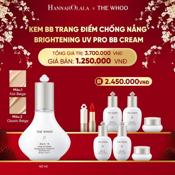  A600_DEAL 16BK: PHIÊN BẢN 2025 - KEM BB TRANG ĐIỂM CHỐNG NẮNG WHOO SEOL BRIGHT UV PRO BB CREAM 40ML 