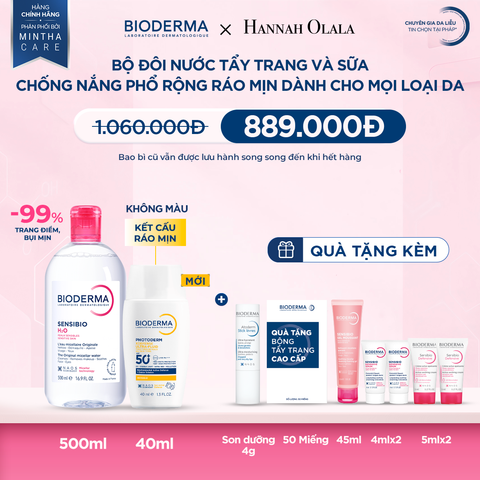  DEAL 13: BỘ ĐÔI NƯỚC TẨY TRANG VÀ SỮA CHỐNG NẮNG PHỔ RỘNG RÁO MỊN CHO MỌI LOẠI DA (CHỌN MÀU) 