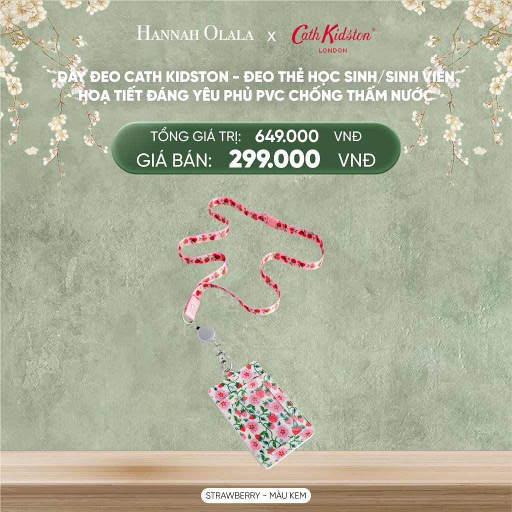  DEAL 14: DÂY ĐEO CATH KIDSTON - ĐEO THẺ HỌC SINH/SINH VIÊN HOẠ TIẾT ĐÁNG YÊU PHỦ PVC CHỐNG THẤM NƯỚC 