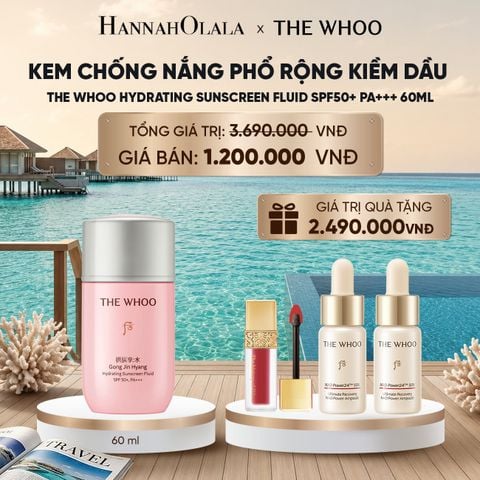  KEM CHỐNG NẮNG PHỔ RỘNG KIỀM DẦU THE WHOO GONGJINHYANG HYDRATING SUNSCREEN FLUID SPF50+ PA+++ 60ML_ D438 