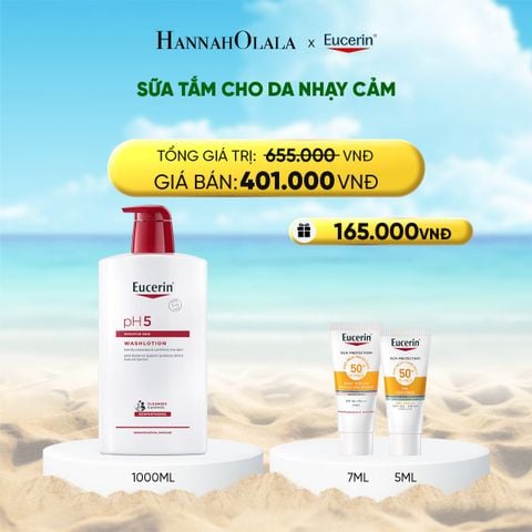  DEAL 14: SỮA TẮM CHO DA NHẠY CẢM EUCERIN PH5 SENSITIVE SKIN WASHLOTION 1000ML 