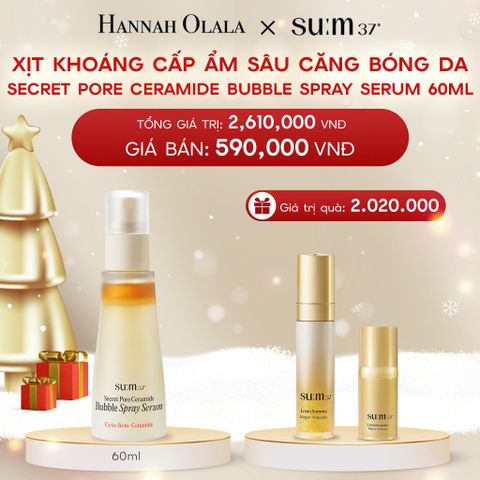  A319_DEAL 14: XỊT KHOÁNG CẤP ẨM SÂU CĂNG BÓNG DA SU:M37 SECRET PORE CERAMIDE BUBBLE SPRAY SERUM 60ML 