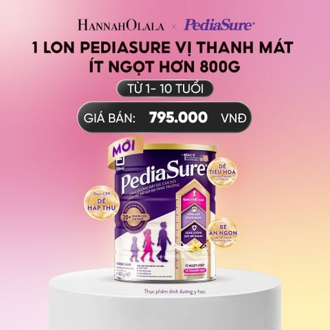  1 LON PEDIASURE VỊ THANH MÁT, ÍT NGỌT HƠN 800G DEAL 5: _A753 