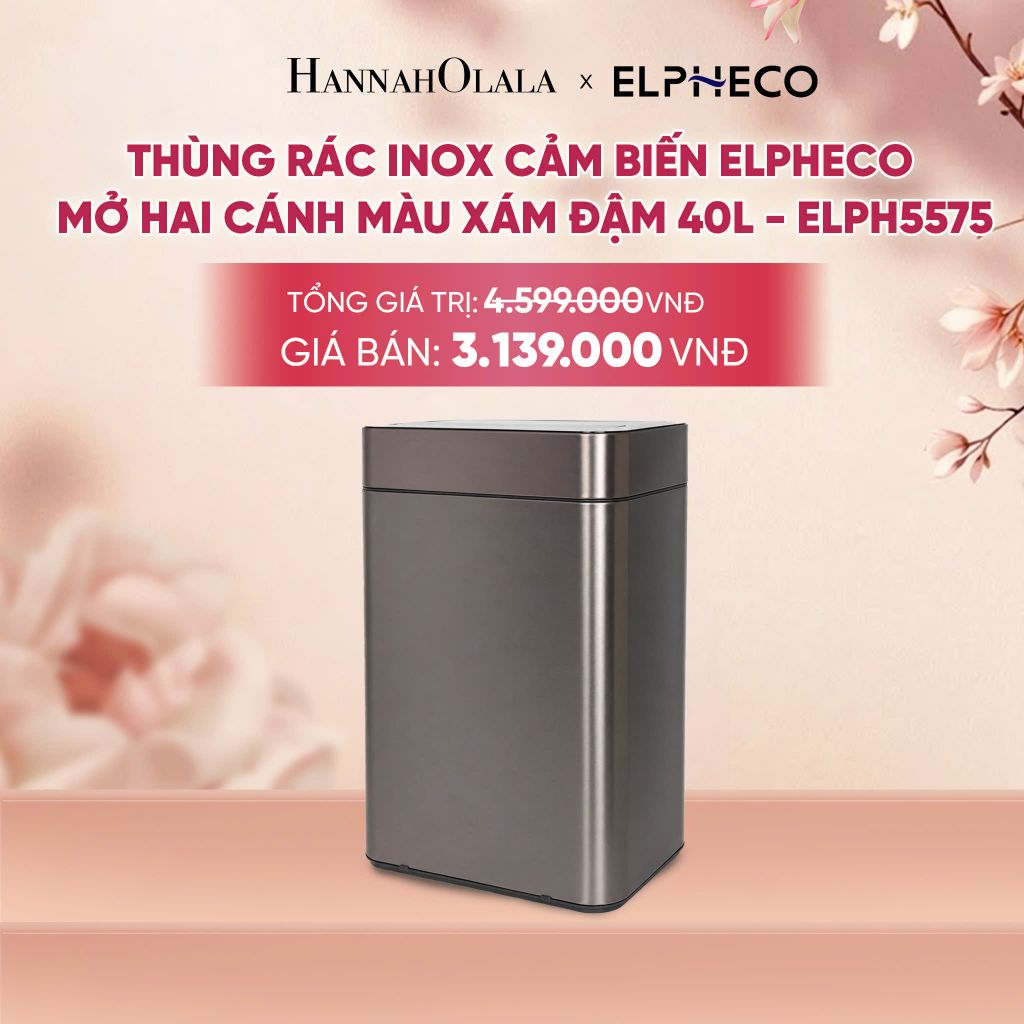  THÙNG RÁC INOX CẢM BIẾN ELPHECO MỞ HAI CÁNH - DEAL 11 - A2128 