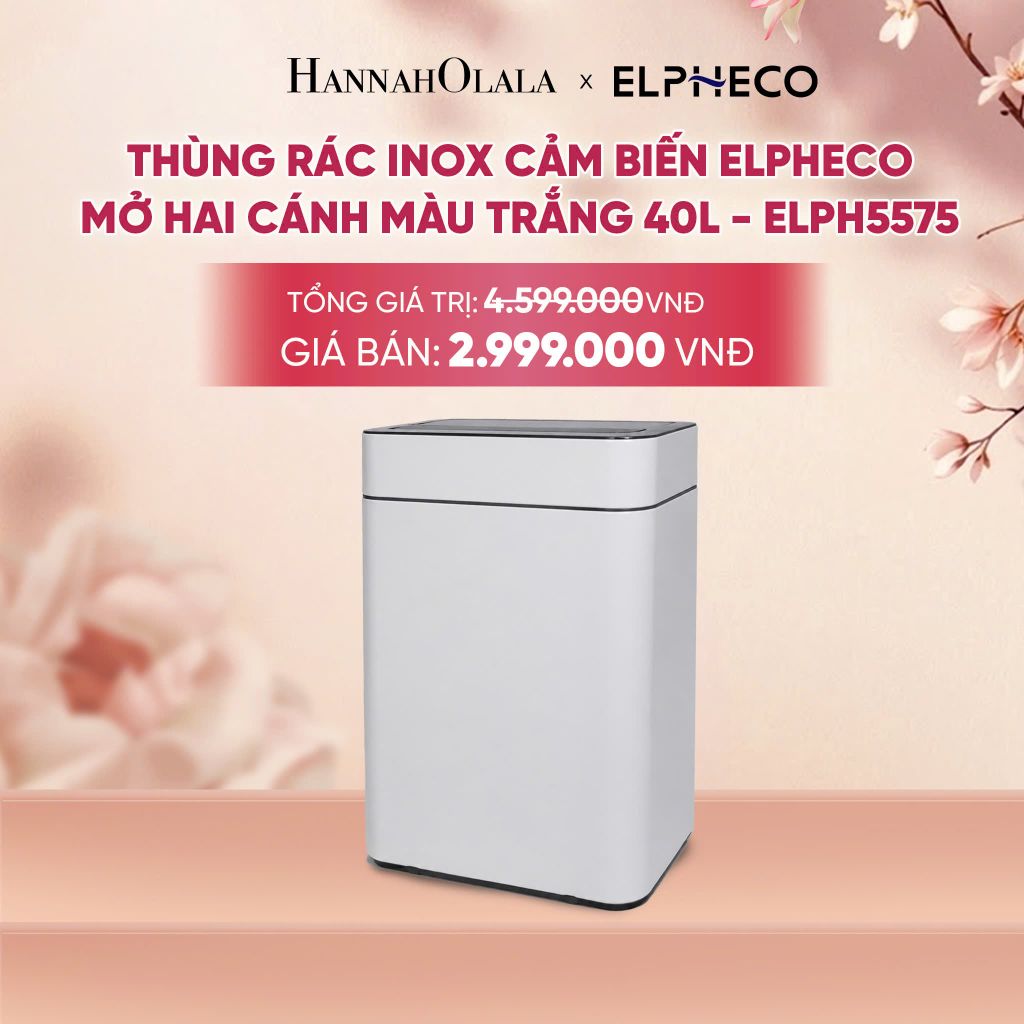  THÙNG RÁC INOX CẢM BIẾN ELPHECO MỞ HAI CÁNH - DEAL 11 - A2128 