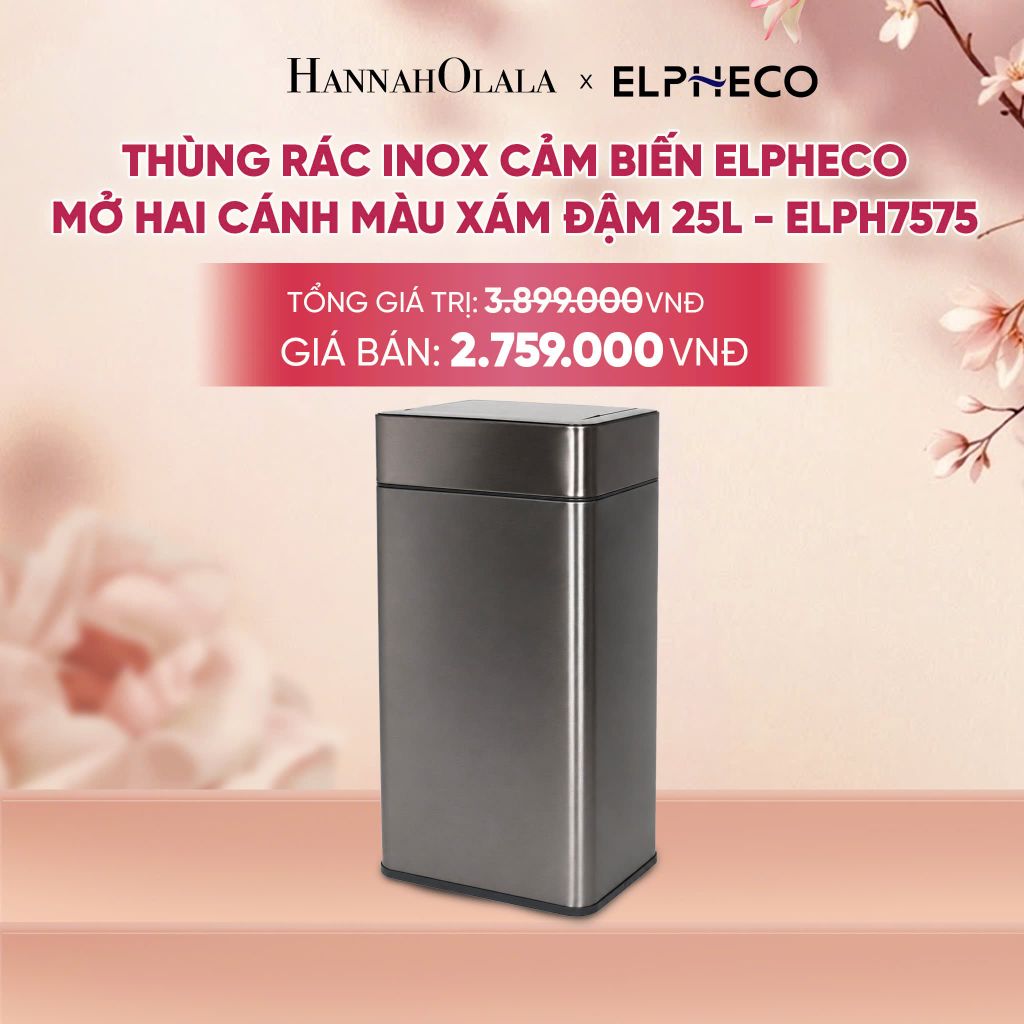  THÙNG RÁC INOX CẢM BIẾN ELPHECO MỞ HAI CÁNH - DEAL 11 - A2128 