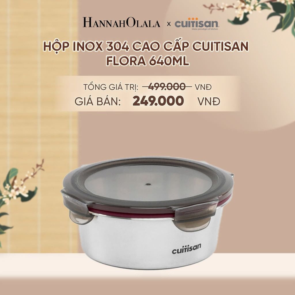  HỘP INOX 304 CAO CẤP CUITISAN FLORA DÙNG ĐƯỢC TRONG LÒ VI SÓNG - DEAL 1 - A1936 