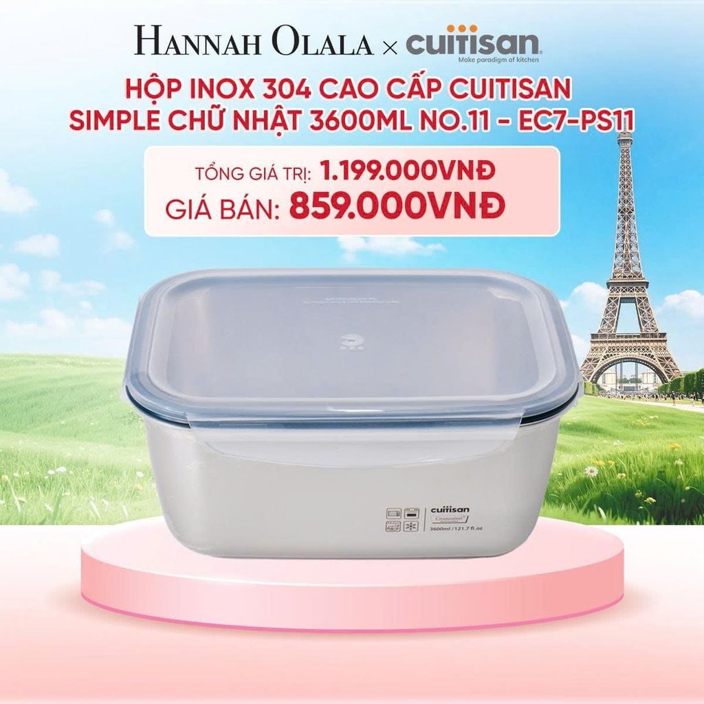  HỘP INOX 304 CAO CẤP CUITISAN SIMPLE DÙNG ĐƯỢC TRONG LÒ VI SÓNG - DEAL 5 - B61 