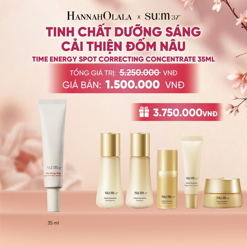  TINH CHẤT DƯỠNG SÁNG CẢI THIỆN ĐỐM NÂU SU:M37 TIME ENERGY BRIGHT SPOT CORRECTING CONCENTRATE 35ML - A2292 