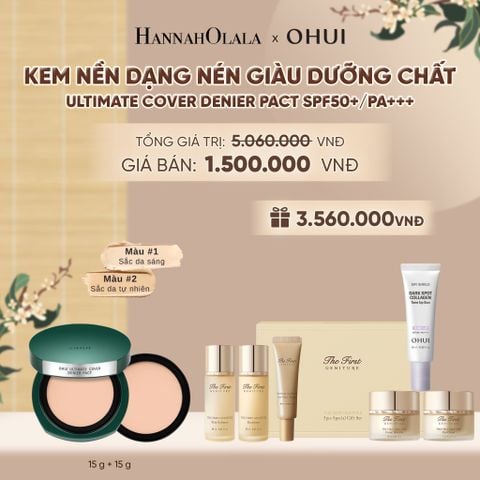  KEM NỀN DẠNG NÉN GIÀU DƯỠNG CHẤT OHUI ULTIMATE COVER DENIER PACT SPF50+/PA+++ - A17 
