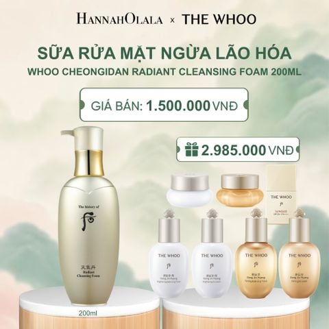  SỮA RỬA MẶT NGỪA LÃO HÓA WHOO CHEONGIDAN RADIANT CLEASING FOAM 200ML 