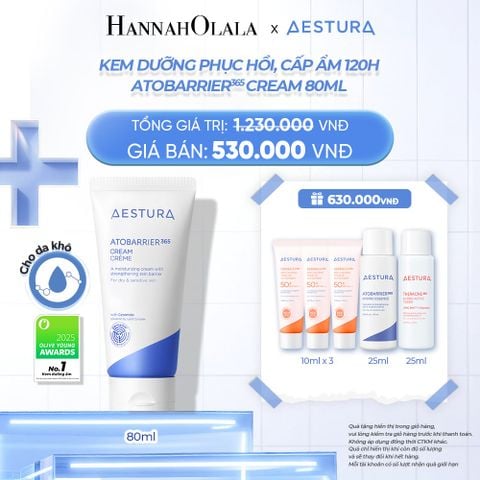  KEM DƯỠNG ẨM PHỤC HỒI VÀ CỦNG CỐ HÀNG RÀO BẢO VỆ DA AESTURA ATOBARRIER365 CREAM 80ML 