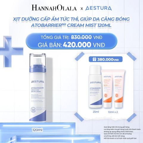  XỊT DƯỠNG ẨM CERAMIDE AESTURA ATOBARRIER365 CREAM MIST 120ML 