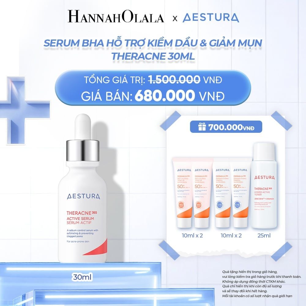  DƯỠNG CHẤT ZINC-BHA CẢI THIỆN 5 VẤN ĐỀ CỦA DA DẦU MỤN TRONG 7 NGÀY THERACNE365 ACTIVE SERUM 30ML 