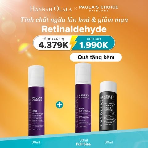  E4: [MUA 1 TẶNG 1] DEAL 11: TINH CHẤT RETINALDEHYDE NGĂN NGỪA CÁC DẤU HIỆU LÃO HÓA VÀ HỖ TRỢ GIẢM MỤN PRO RETINALDEHYDE TREATMENT 30ML 